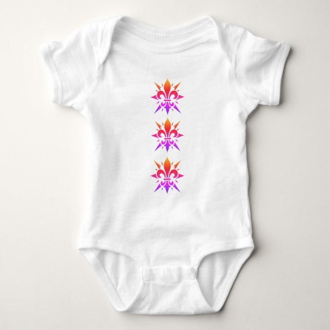 "Stylized Fleur-de-lis" T-Shirt Baby Bodysuit (Front)