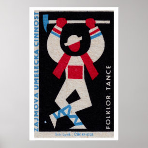 Stylized Folk Dancer Czechoslovakia 1960s-70s Poster
