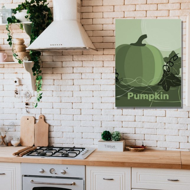 Stylized Green Pumpkin Autumn Canvas Print (Creator Uploaded)