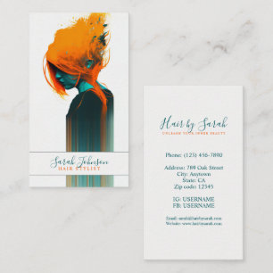 Stylized Hair Stylist Digital Art Business Card