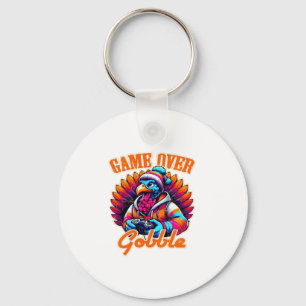 Stylized Hoodie Turkey Gamer with Distressed Orang Key Ring