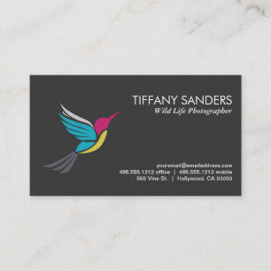 Stylized Humming Bird Logo Business Card