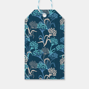 Stylized Hydrangea Floral Pattern - Elegant Blue Gift Tags