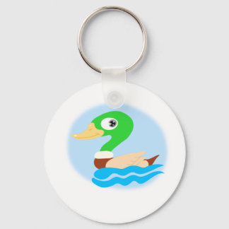 Stylized Mallard Duck Key Ring