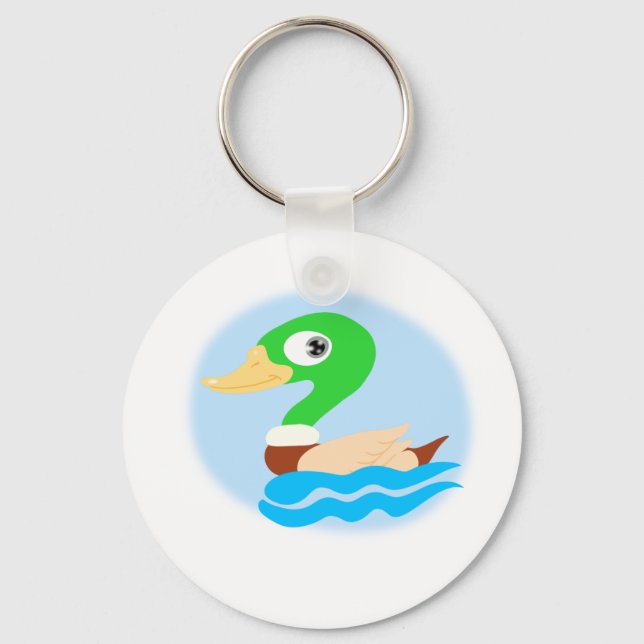 Stylized Mallard Duck Key Ring (Front)