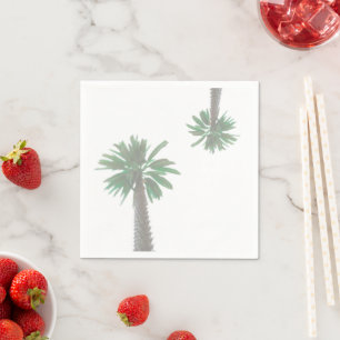 Stylized Palm Tree Pastel Green Tropical Napkin