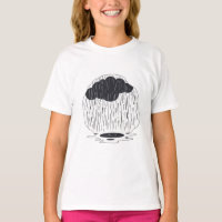 Stylized Rain Cloud with Falling Rain and Puddle