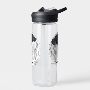 Stylized Rain Cloud with Falling Rain and Puddle Water Bottle