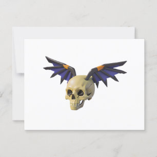 Stylized Skull with Angular Colorful Wings Postcard