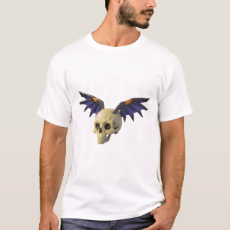 Stylized Skull with Angular Colorful Wings T-Shirt