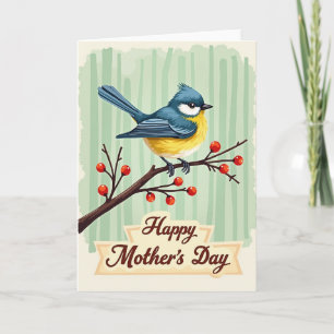Stylized Songbird Mothers Day Card