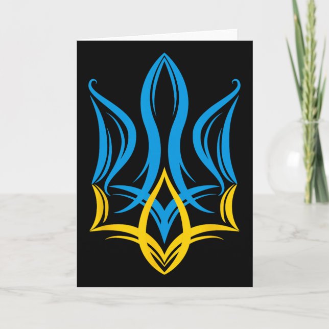 Stylized Ukrainian Coat Of Arms  Card (Front)