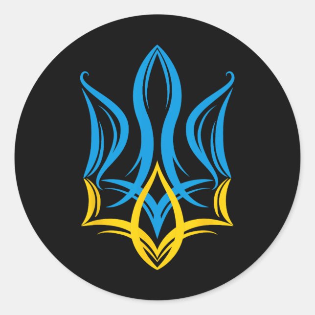 Stylized Ukrainian Coat Of Arms  Classic Round Sticker (Front)