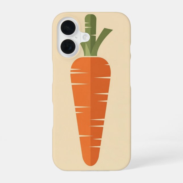 Stylized Vintage Carrot iPhone 16 Case (Back)
