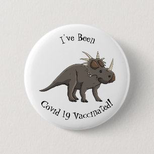 Styracosaurus cartoon illustration 6 cm round badge
