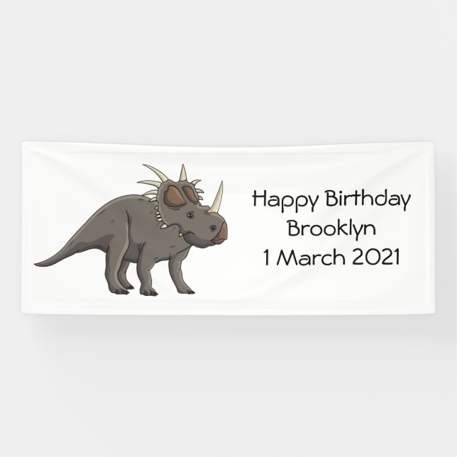 Styracosaurus cartoon illustration  banner (Horizontal)