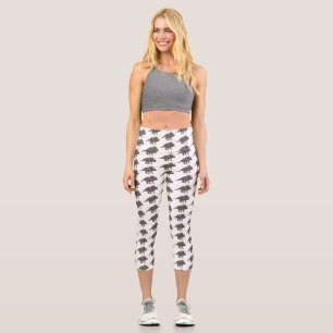 Styracosaurus cartoon illustration capri leggings