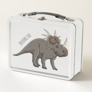 Styracosaurus cartoon illustration  metal lunch box