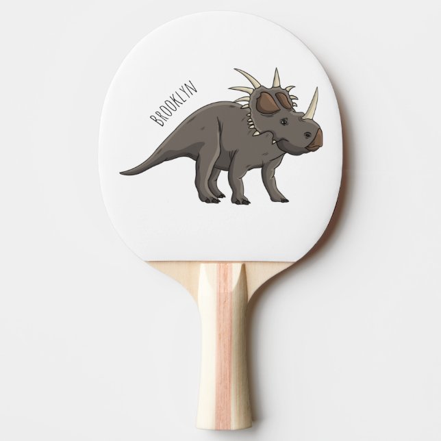 Styracosaurus cartoon illustration  ping pong paddle (Front)