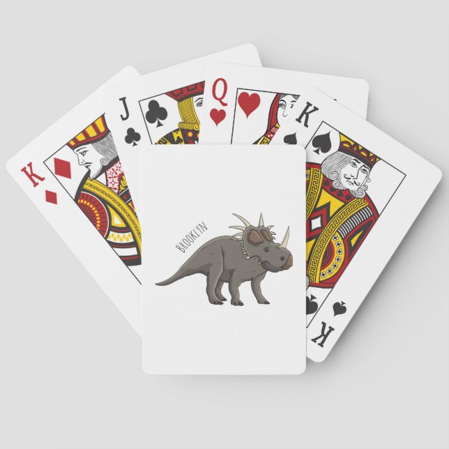 Styracosaurus cartoon illustration playing cards (Back)