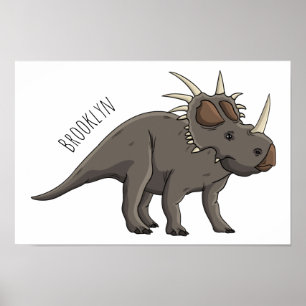 Styracosaurus cartoon illustration  poster