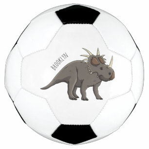 Styracosaurus cartoon illustration soccer ball