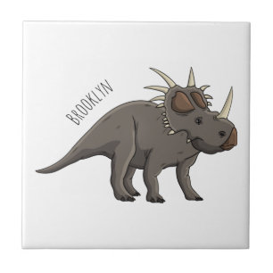 Styracosaurus cartoon illustration tile