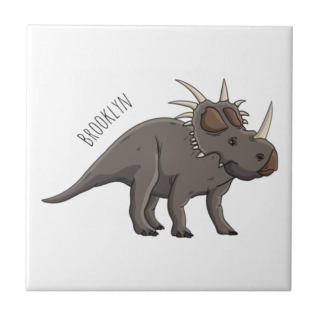 Styracosaurus cartoon illustration tile (Front)