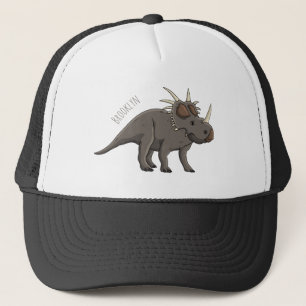 Styracosaurus cartoon illustration trucker hat