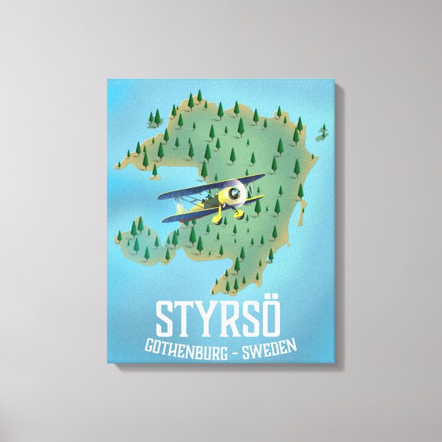 Styrsö, sweden travel poster. canvas print (Front)