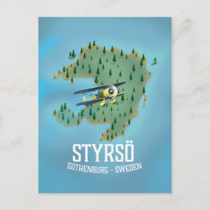 Styrsö, sweden travel poster. postcard