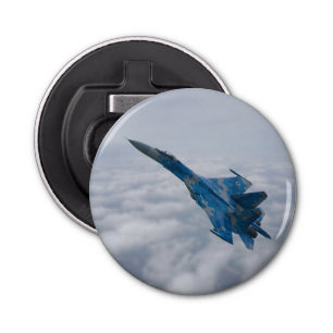 SU-27 Flanker Above The Clouds Bottle Opener