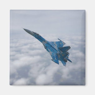 SU-27 Flanker Above The Clouds Magnet