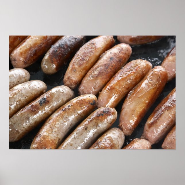 Suasages on Barbeque Poster (Front)
