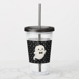 Suave cartoon ghost Halloween Acrylic Tumbler