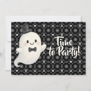 Suave cartoon ghost Halloween Invitation