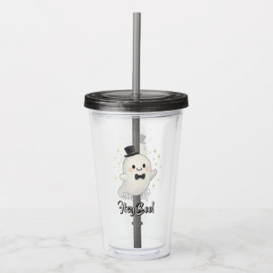 Suave cartoon Hey Boo ghost Halloween Acrylic Tumbler
