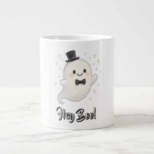 Suave cartoon Hey Boo ghost Halloween Large Coffee Mug
