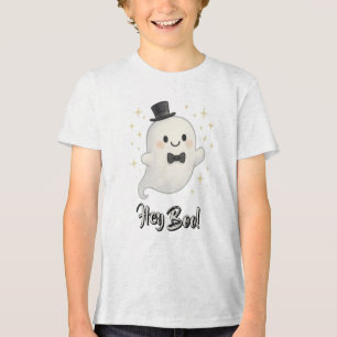 Suave cartoon Hey Boo ghost Halloween Tri-Blend Shirt