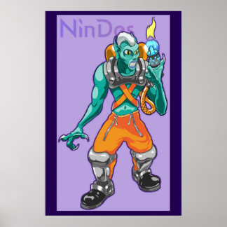 Sub Creature with Flame Equip Poster