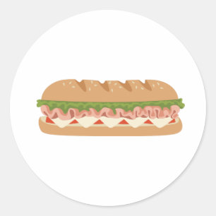 Sub Sandwich Classic Round Sticker