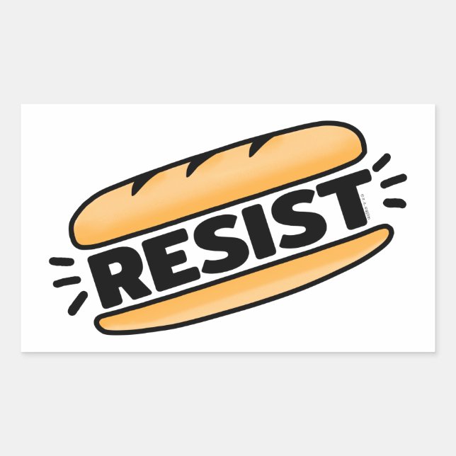 Sub Sandwich Resist Fascism Rectangular Sticker (Front)