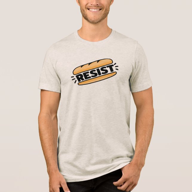 Sub Sandwich Resist Fascism Tri-Blend Shirt (Front)