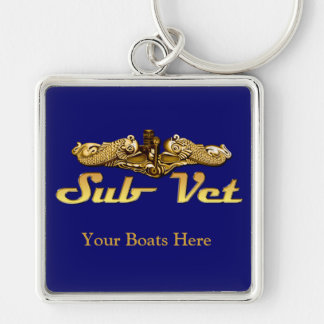 Sub Vet Gold Dolphins Keychain