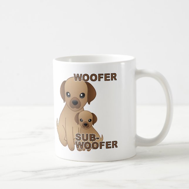 Sub-Woofer Dog Puppy Funny Mug or Travel Mug (Right)