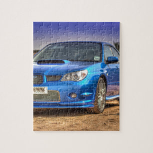 Subaru Impreza STi "Hawkeye" in Blue Jigsaw Puzzle
