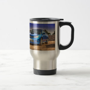 Subaru Impreza STi "Hawkeye" in Blue Travel Mug