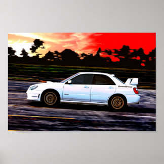 Subaru WRX  STi Racing at Sunset Poster