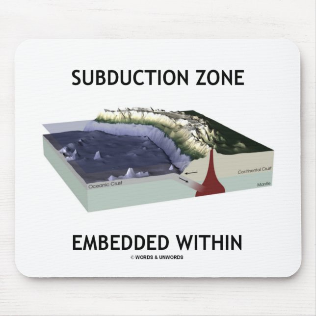 Subduction Zone Embedded Within (Geology Humour) Mouse Pad (Front)