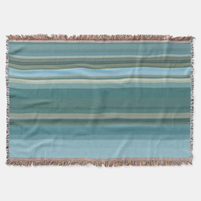 Subdue Blue Colour Shade Throw Blanket (Front)